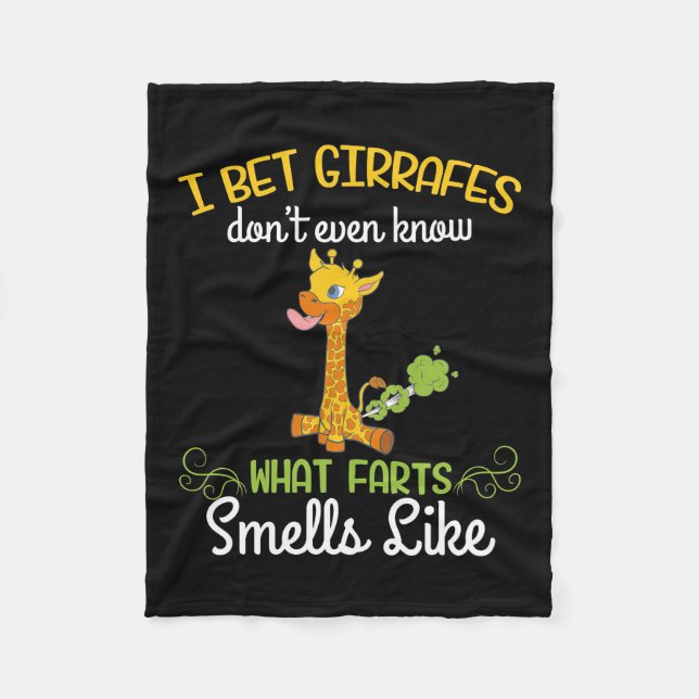 Giraffe Lover Giraffe What Farts Smells Like Fleece Blanket (Front)