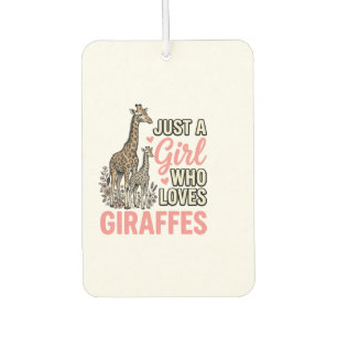 Giraffe Lover Girl Vintage Engraving Shirt Design_ Car Air Freshener