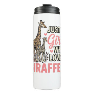 Giraffe Lover Girl Vintage Engraving Shirt Design_ Thermal Tumbler