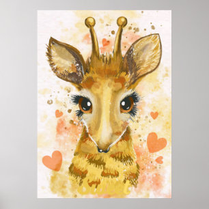 Giraffe Lover Lovely Giraffe Poster