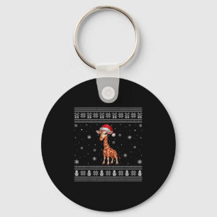 Giraffe Lovers Men Women Santa Ugly Xmas Sweater  Key Ring