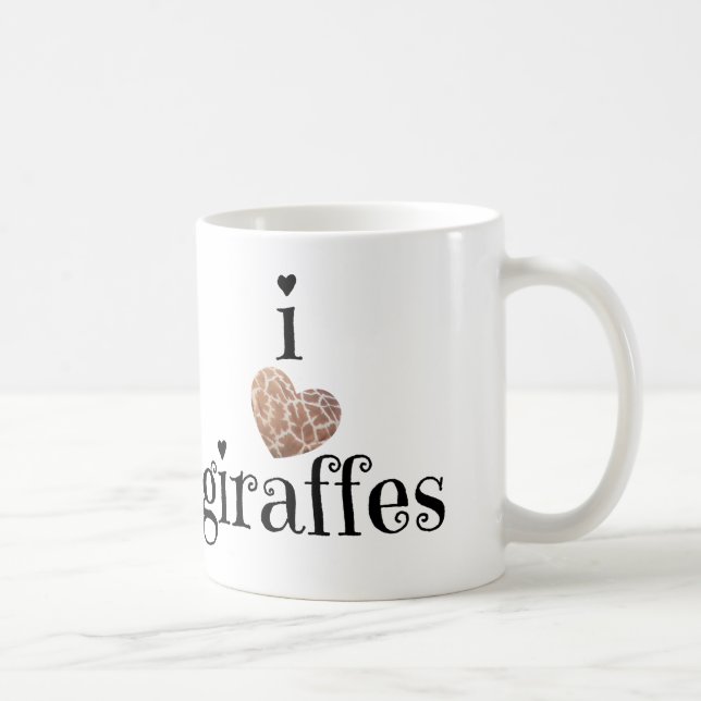Giraffe Lovers Only! i heart giraffes Coffee Mug (Right)
