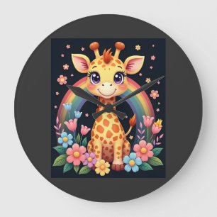 Giraffe Lovers T-Shirt Large Clock