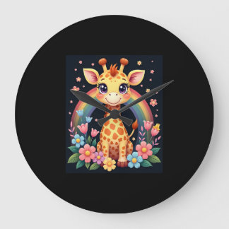 Giraffe Lovers T-Shirt Large Clock