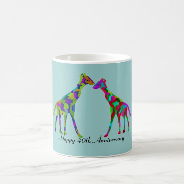 Giraffe Luv 40th Anniversary Coffee Mug (Center)