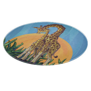 Giraffe Mama and Baby Cutting Board