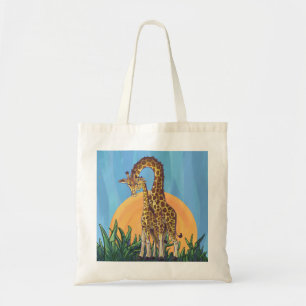 Giraffe Mama and Baby Tote Bag