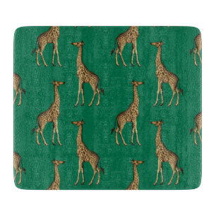 Giraffe Mammalian Emerald Green Wild Animal Africa Cutting Board