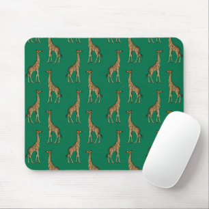 Giraffe Mammalian Emerald Green Wild Animal Africa Mouse Pad