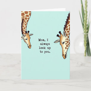 Giraffe Moms Day Illustration Card