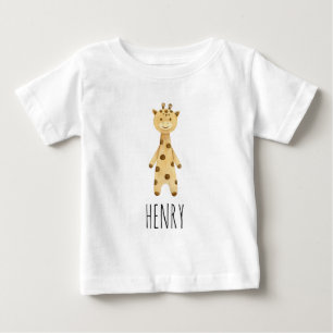 Giraffe monogram, cute modern baby T-Shirt