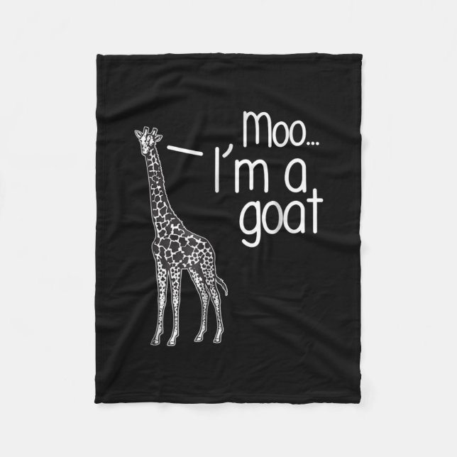 Giraffe Moo I'm A Goat Fleece Blanket (Front)