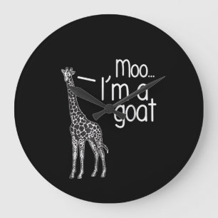 Giraffe Moo I'm A Goat Large Clock