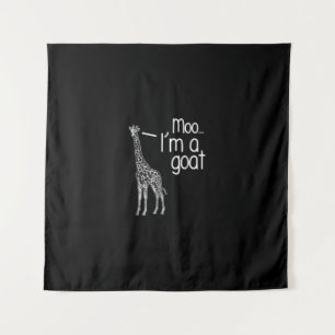 Giraffe Moo I'm A Goat Tapestry