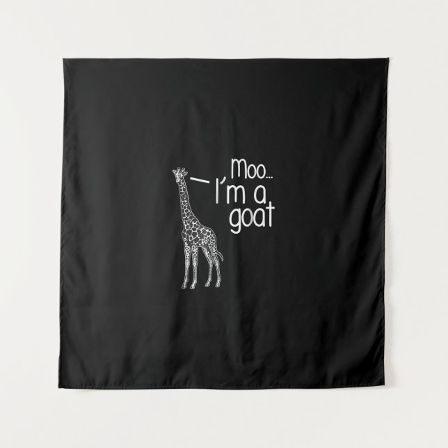 Giraffe Moo I'm A Goat Tapestry (Front)