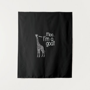Giraffe Moo I'm A Goat Tapestry