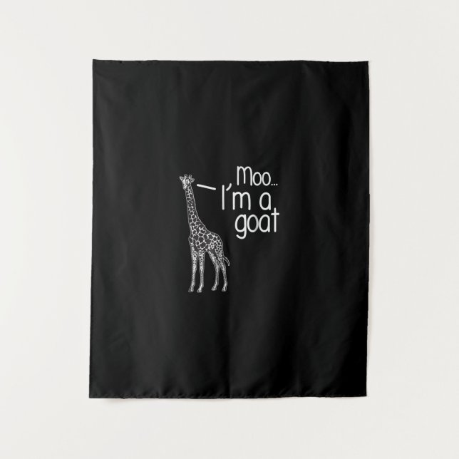 Giraffe Moo I'm A Goat Tapestry (Front)