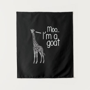 Giraffe Moo I'm A Goat Tapestry