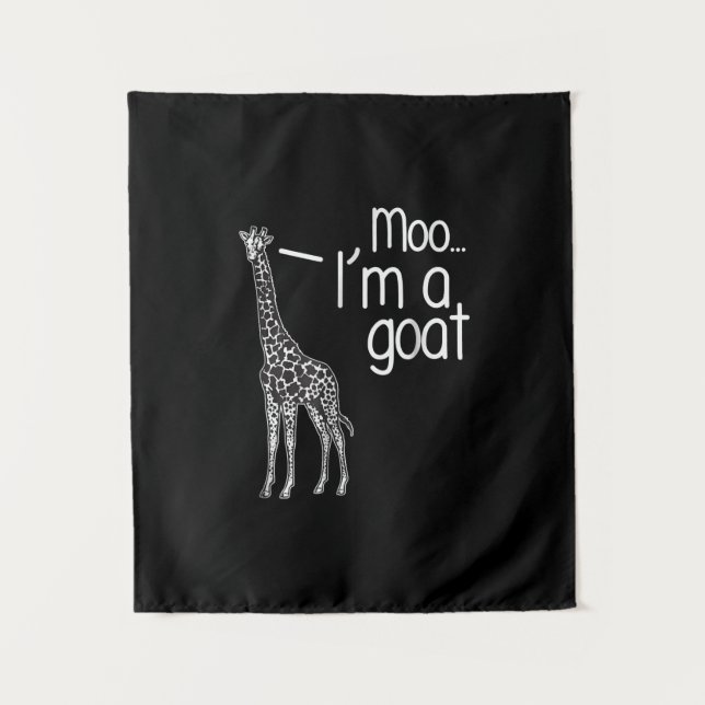 Giraffe Moo I'm A Goat Tapestry (Front)