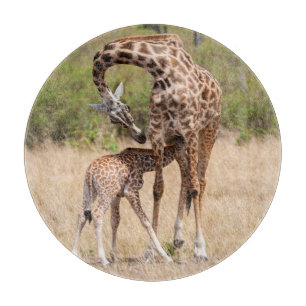 Giraffe Mother and Baby in Kenya Cutting Board
