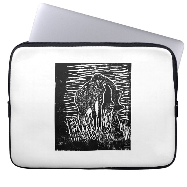 Giraffe Mother and Giraffe Baby. Laptop Sleeve (Front)