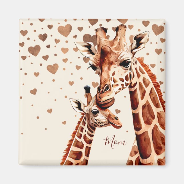 Giraffe Mothers Day, Happy Mother's Day Magnet (Front)