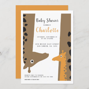 Giraffe Mum and Baby Cute Baby Shower Invitation