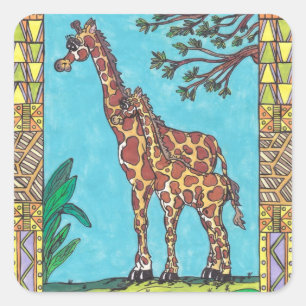 Giraffe Mum and Baby stickers