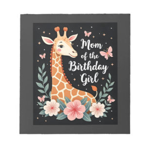 Giraffe Mum of the Birthday Girl Matching Family L Notepad