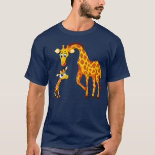 Giraffe Mum With Baby Giraffe Zoo Animal Wildlife  T-Shirt