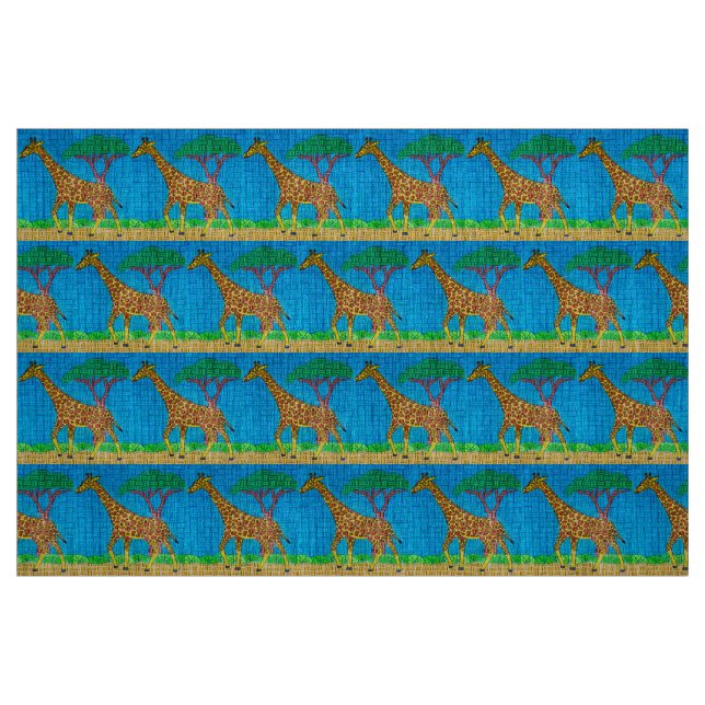 Giraffe - Natural Linen Fabric (Fat Quarter)
