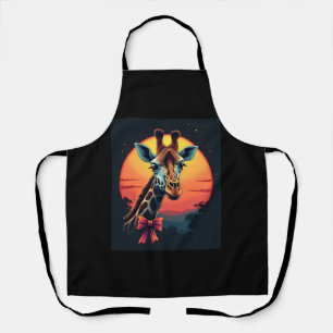 Giraffe Neck Like a Rollercoaster Run Funny Retro  Apron