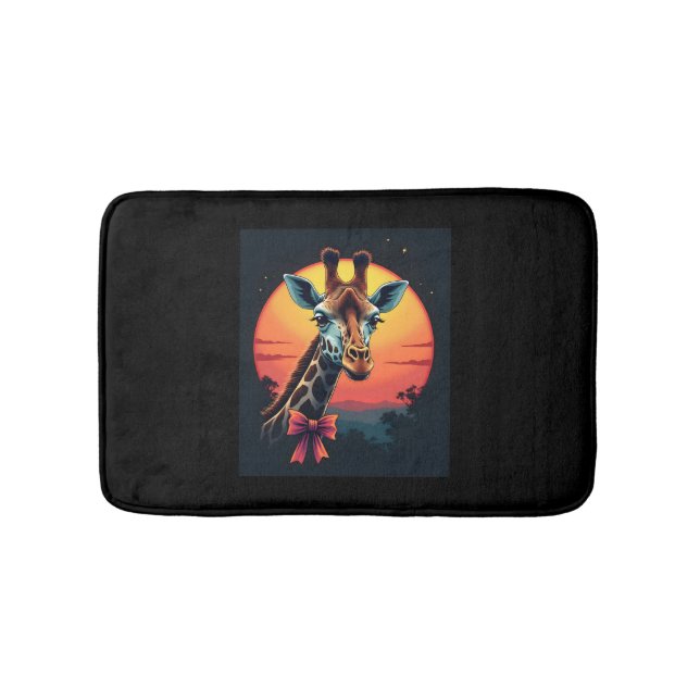 Giraffe Neck Like a Rollercoaster Run Funny Retro  Bath Mat (Front)