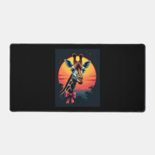 Giraffe Neck Like a Rollercoaster Run Funny Retro  Desk Mat