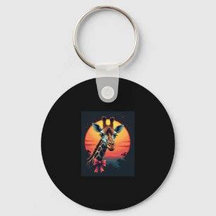 Giraffe Neck Like a Rollercoaster Run Funny Retro  Key Ring