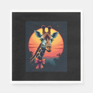 Giraffe Neck Like a Rollercoaster Run Funny Retro  Napkin