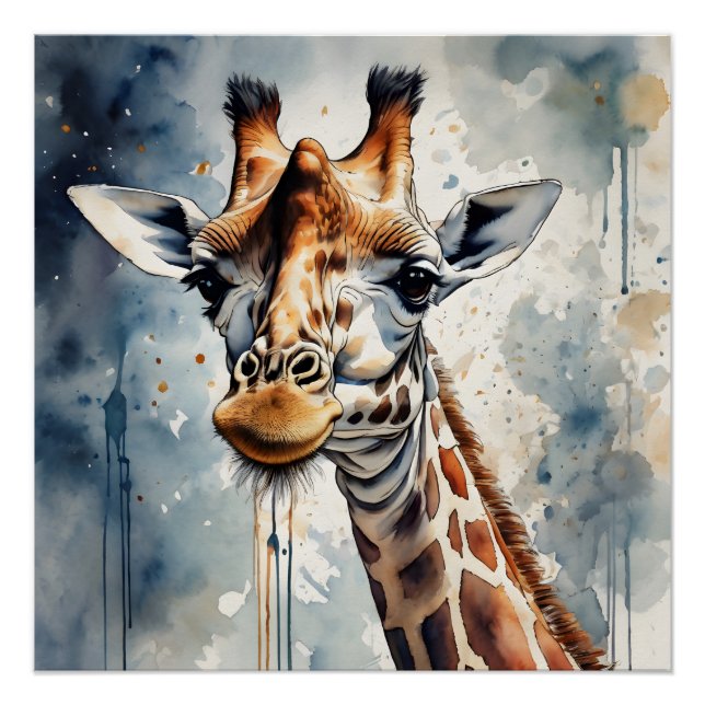 Giraffe no 1 Glossy Poster (Front)