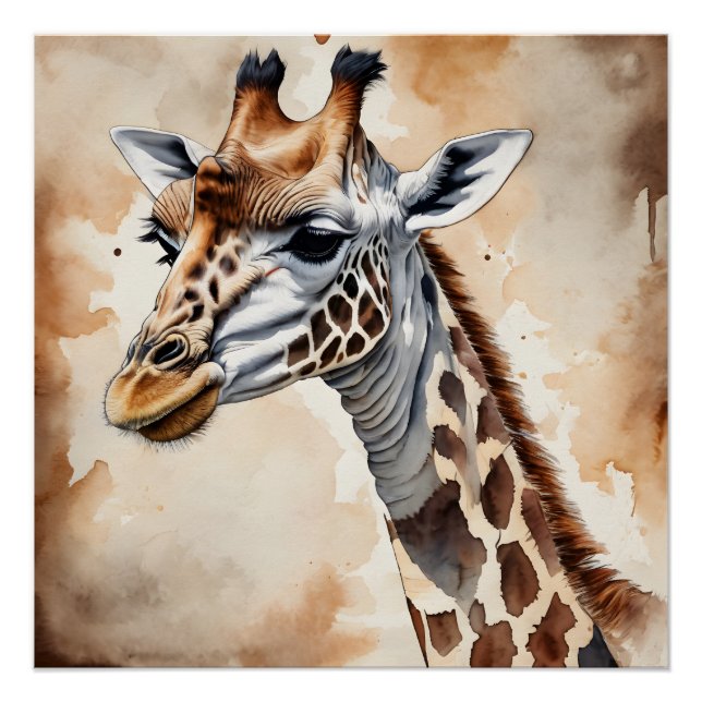Giraffe no 3 Glossy Poster (Front)