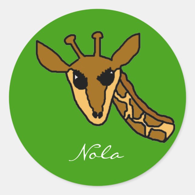 giraffe, Nola Classic Round Sticker (Front)
