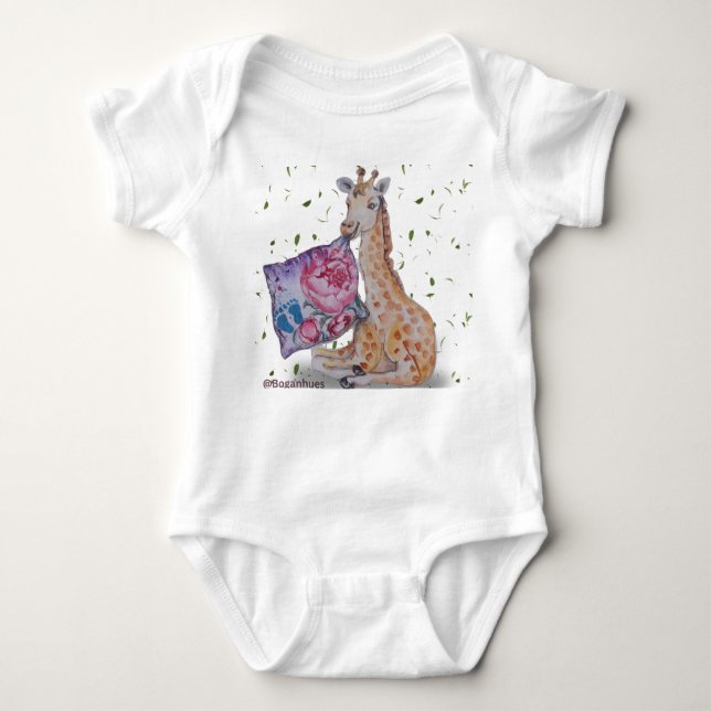 Giraffe Nursery Theme Baby Clothes Baby Bodysuit (Front)