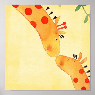 giraffe nursery wall hanging poster