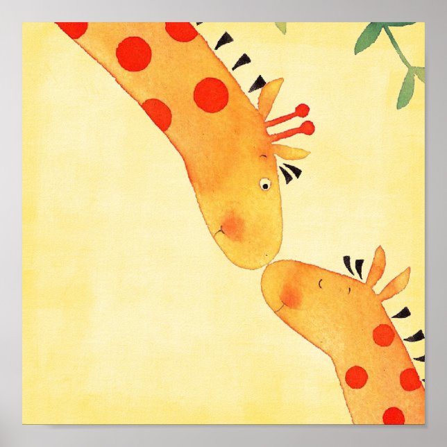 giraffe nursery wall hanging poster (Front)