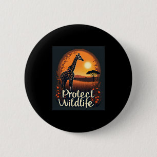 Giraffe of the Savanna Tank Top 6 Cm Round Badge