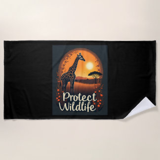 Giraffe of the Savanna Tank Top Beach Towel