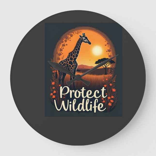 Giraffe of the Savanna Tank Top Large Clock (Front)