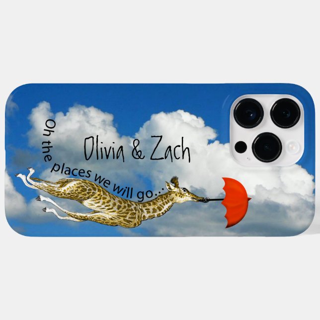 Giraffe Oh the Places We Will Go - iPhone Cover (Back (Horizontal))