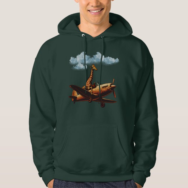 Giraffe on a plane hoodie (Front)