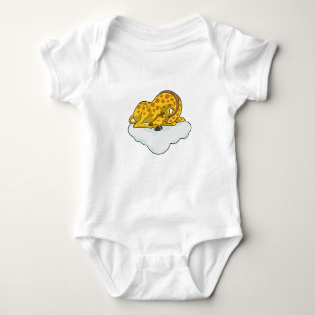 Giraffe on Clouds Baby Bodysuit (Front)