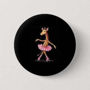 Giraffe On Roller Skates In Pink Tutu Tank Top 6 Cm Round Badge
