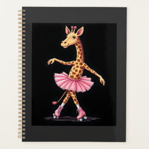 Giraffe On Roller Skates In Pink Tutu Tank Top Planner
